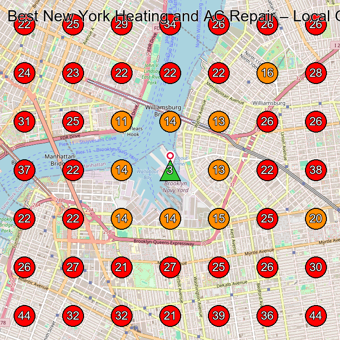 Best New York Heating and AC Repair GeoGrid visibility map for Hvac Contractor in None